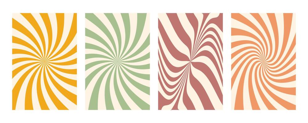 Groovy swirl stripe set. Hand drawn groovy, hippie backgrounds. Y2k aesthetic. Distorted swirl stripes, warped streaks, fluid liquid lines, doodle waves. Swirl rectangle templates collection.