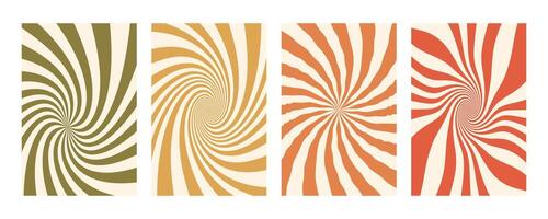 Groovy swirl set. Hand drawn groovy, hippie backgrounds. Y2k aesthetic. Distorted swirl stripes, warped streaks, fluid liquid lines, doodle waves. Swirl rectangle templates collection. vector