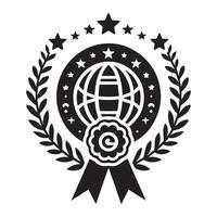 Stylish Icon of a Winning Trophy Surrounded by Stars vector