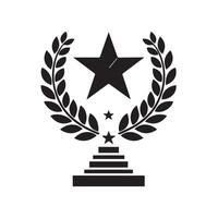 Stylish Black and White Trophy Graphic Design vector