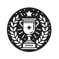 Award Winning Design Stylized Trophy with Flower Design vector