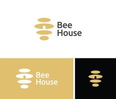 Bee hive logo design with simple concept vector