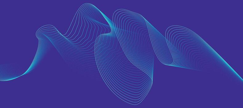 Blue abstract fluid waves with glowing effects creating a digital art pattern, perfect for backgrounds and creative designs vector