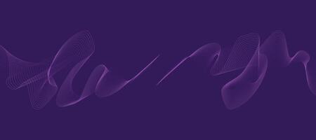 Digital purple abstract flowing waves with glowing light effects, ideal for backgrounds and dynamic visual designs vector