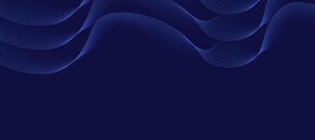 Dark blue abstract flowing waves with smooth curves and vibrant textures for creative digital art and visual design projects vector