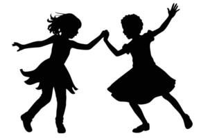 Dancing Children Silhouette for Creative and Modern Graphics vector