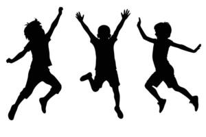 Jumping Children Silhouette for Happy and Joyful Themes vector