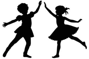 Dancing Children Silhouette for School and Festival Posters vector