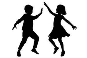Dancing Children Silhouette for Kid-Friendly Themes vector