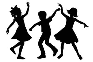 Lively Dancing Children Silhouette for Motion and Activity vector