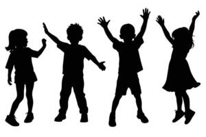 Dancing Children Silhouette for Playful and Fun Concepts vector