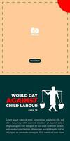 World Day Against Child Labour. Simple banner design to help your creative ideas. vector