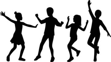 Dancing Children Silhouette for Joyful Designs vector