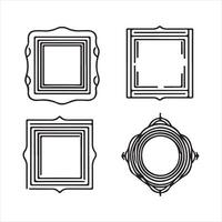 thin line Set frames silhouette on white background vector
