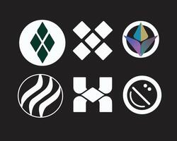 Logo design in different geometric shape vector
