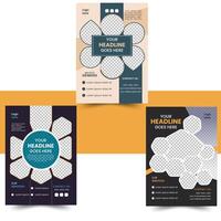 flyer design sets in three style for travel vector