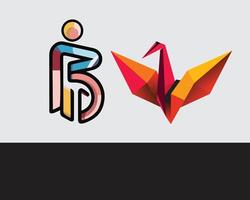 Logo design in word B and bird vector