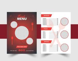 food menu card design in different style vector