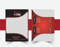minimalist menu card design vector
