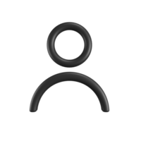 3d black icon user account person for user interface website mobile apps png