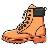 A detailed drawing of an orange winter shoe, designed for warmth and style. vector