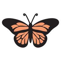 A minimalistic drawing of a simple butterfly with elegant wings and smooth lines. vector
