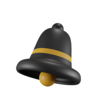 3d element notify bell black yellow message for supporting application apps png