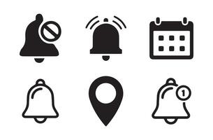 Clander, Location, Notification icon symbol set vector