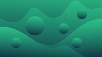 a green abstract background with waves and dots vector