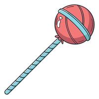 Cartoon Lollipop with Bow and Swirls vector
