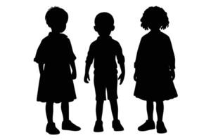Standing Children Silhouette for Artistic and Stylish Concepts vector