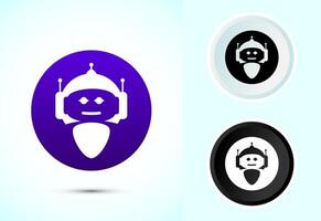 AI assistant icon design. Digital or virtual assistant sign, Robot icon vector