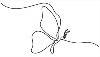Butterfly continuous one line drawing vector