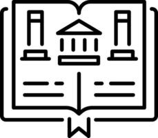 History book icon in linear style vector