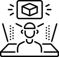 A line style icon of holographic display vector