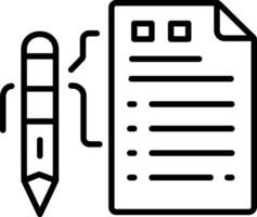 Assignment writing icon in linear style vector