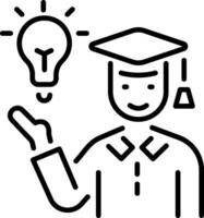 Intelligent student icon in linear style vector