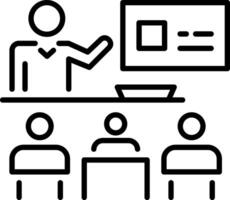 Classroom lecture icon in linear style vector