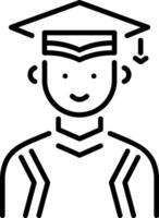 A line style icon of graduate student vector
