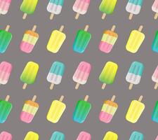 Colorful ice cream seamless pattern on grey background. Graphic design. vector