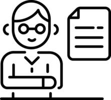 Student exam icon in linear style vector