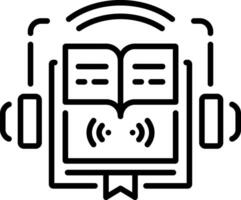 Audio lesson icon in linear style vector