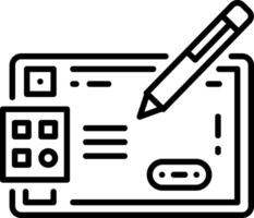 Digital drawing icon in linear style vector