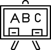 A line style icon of a chalkboard written abc on it vector