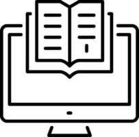 A line style icon of digital textbook vector