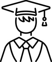 Graduate student icon in linear style vector