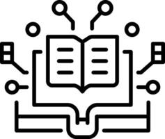 Digital book icon in linear style vector