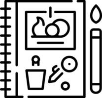Art sketchbook icon in linear style vector
