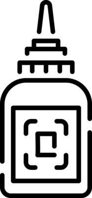A line style icon of a glue bottle