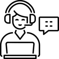 A line style icon of distance learning vector